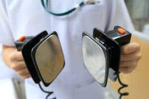 Picture of a pair of defibrillator paddles