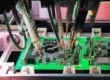PCB test points being tested